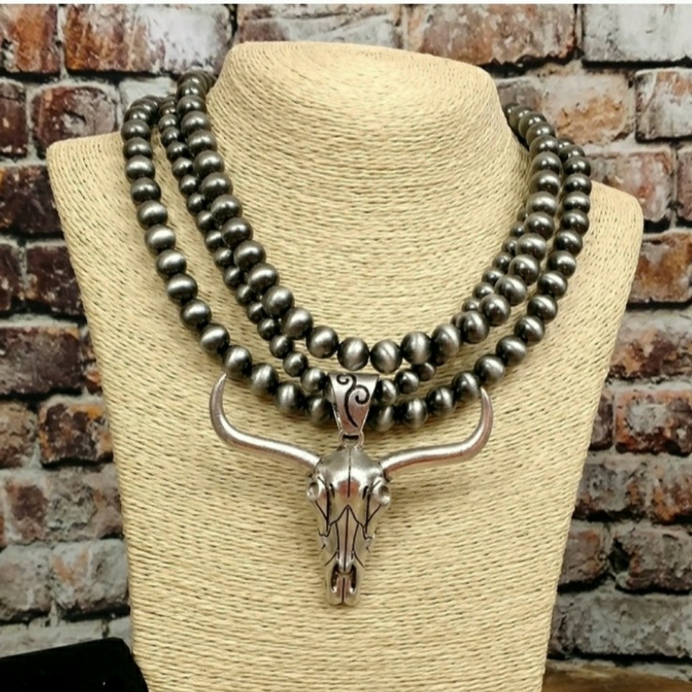 Steer Skull Cow Navajo Pearl Necklace IT'S BACK!!